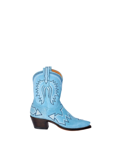 Maggie Powder Blue Suede | Luxury Fashion Cowboy Boots | Miron Crosby