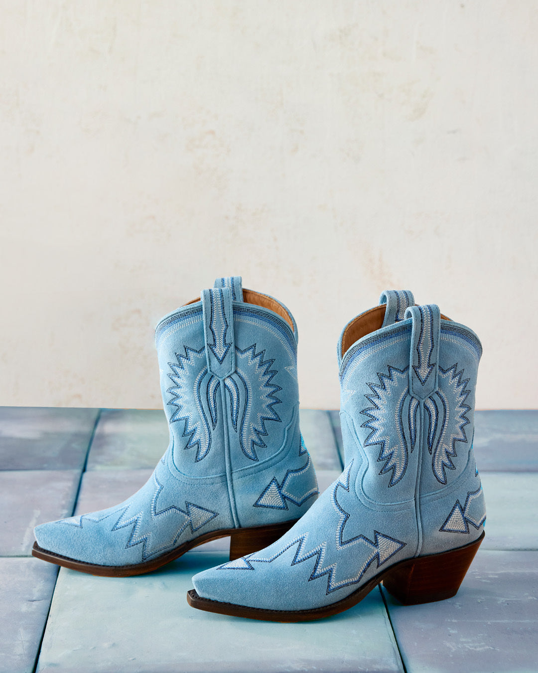 Maggie Powder Blue Suede | Luxury Fashion Cowboy Boots | Miron Crosby