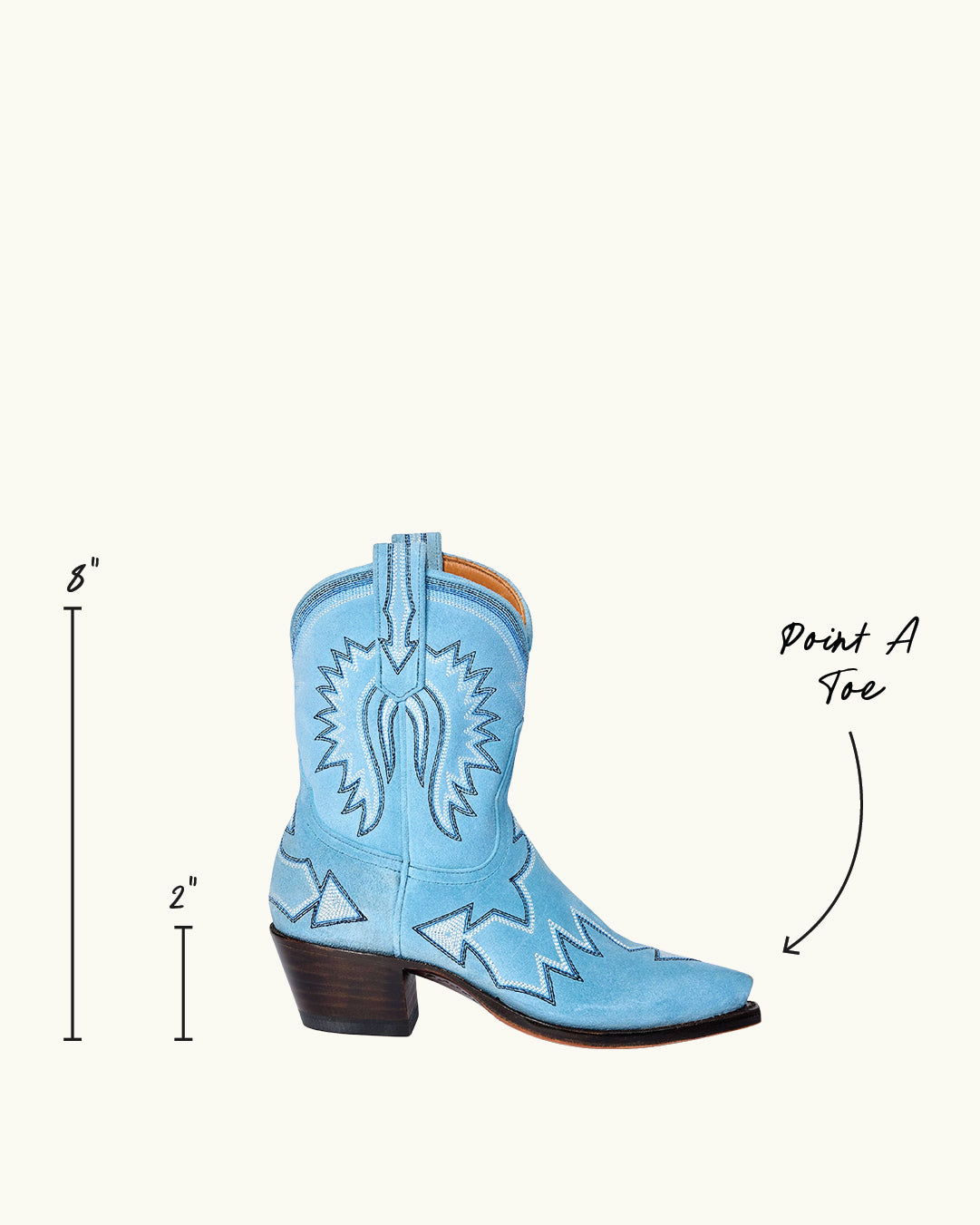 Maggie Powder Blue Suede | Luxury Fashion Women's Cowboy Boot | Miron Crosby