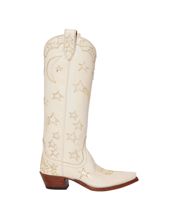 Margretta Crème Women's Luxury Fashion Cowboy Boots | Miron Crosby