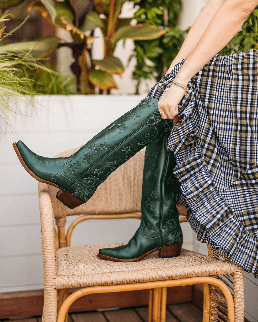 Margretta Forest Green Luxury Fashion Women s Cowboy Boots Miron Crosby