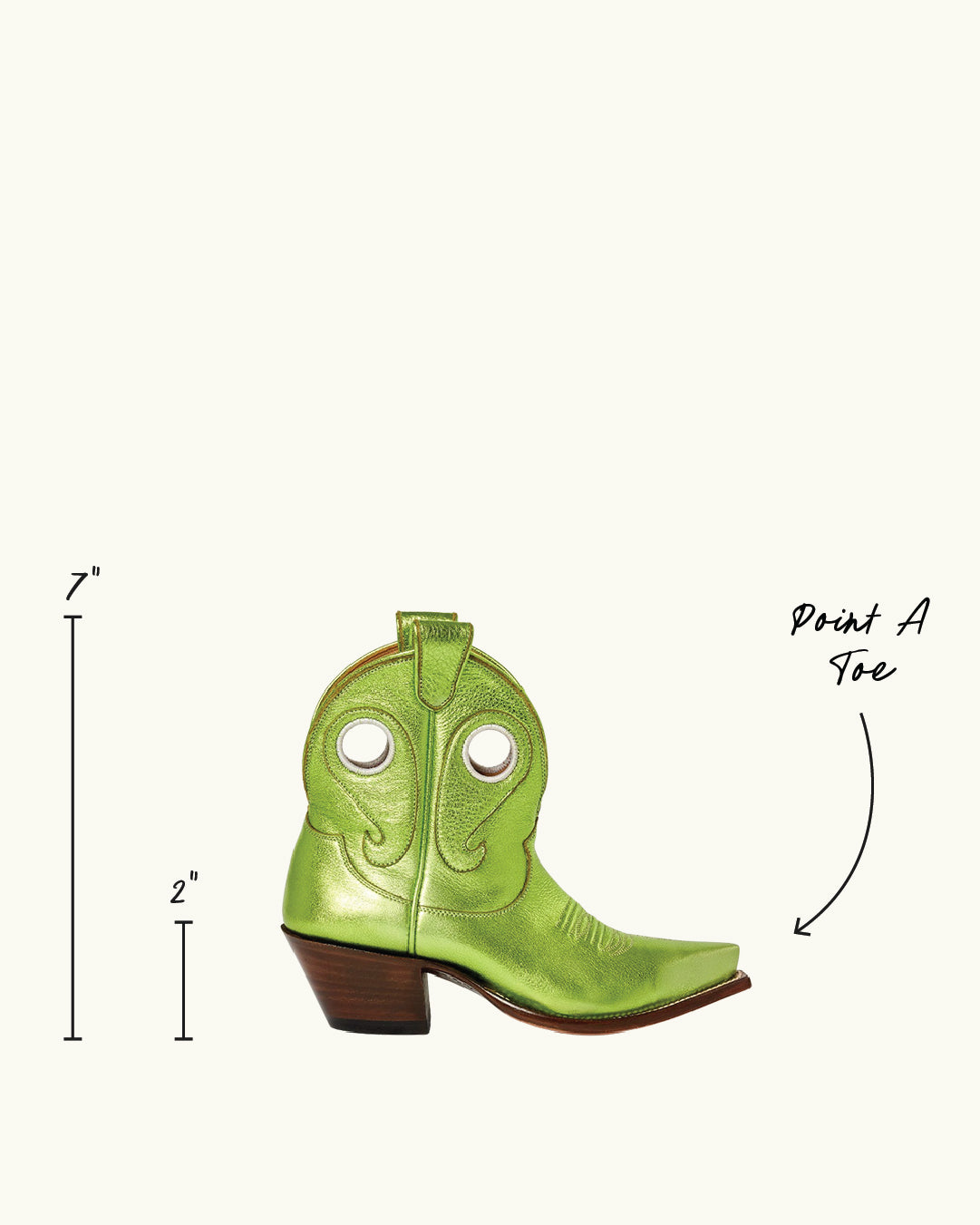 Marianne Metallic Lime Green | Luxury Fashion Women's Cowboy Boot | Miron Crosby