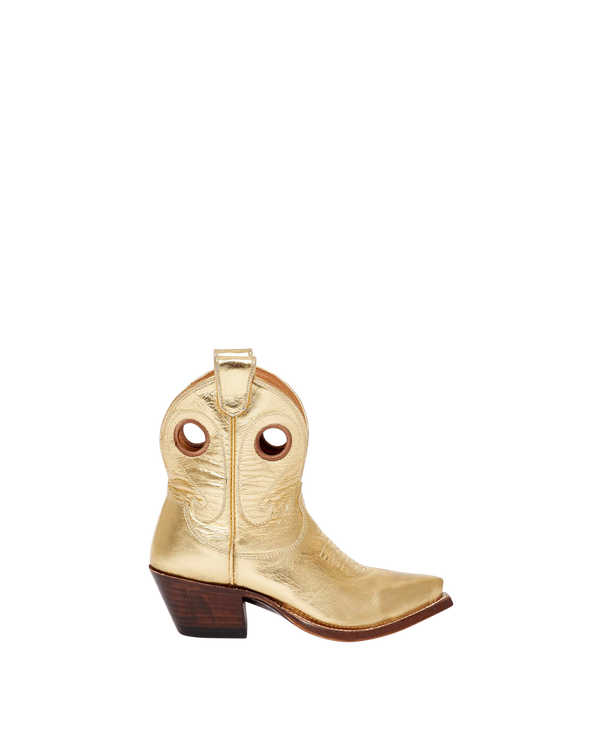 Marianne Metallic Gold Women's Luxury Fashion Cowboy Boots | Miron Crosby