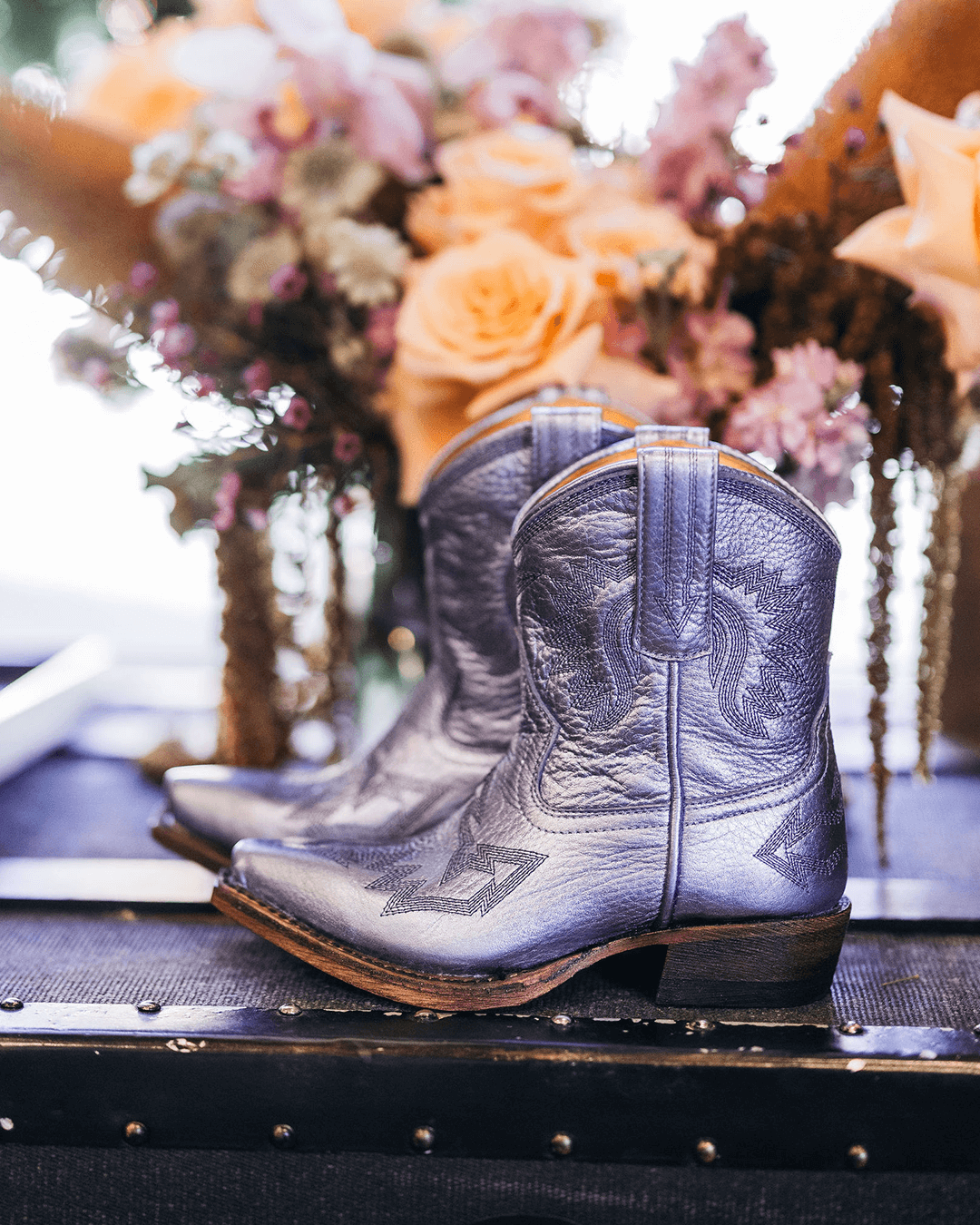 Miron Crosby Mini Maggie Metallic Lavender Luxury Fashion Kid s Cowboy Boots Miron Crosby Kids 11