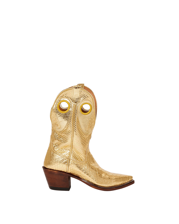 Molly Metallic Gold Python Women's Luxury Fashion Cowboy Boots | Miron Crosby