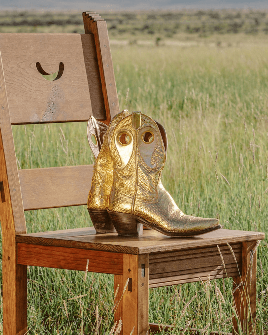 Golden cowboy boots hot sale