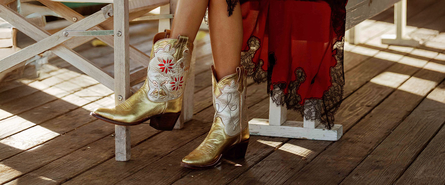 Noelle - Metallic Gold | Luxury Fashion Women's Cowboy Boot | Miron Crosby