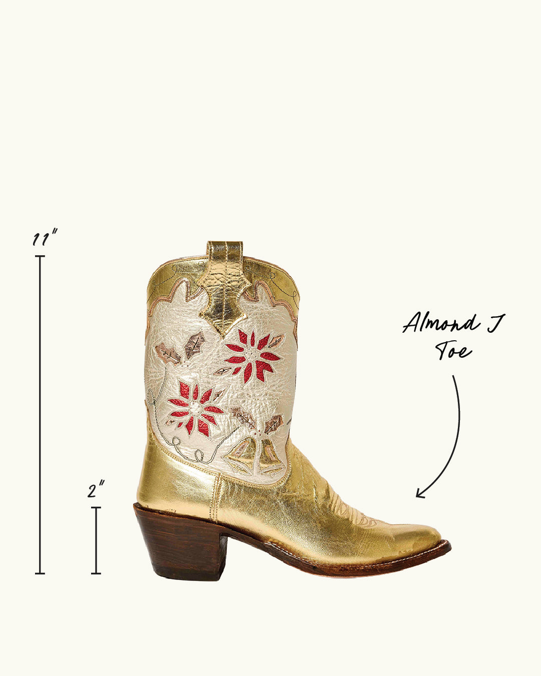 Noelle - Metallic Gold | Luxury Fashion Women's Cowboy Boot | Miron Crosby