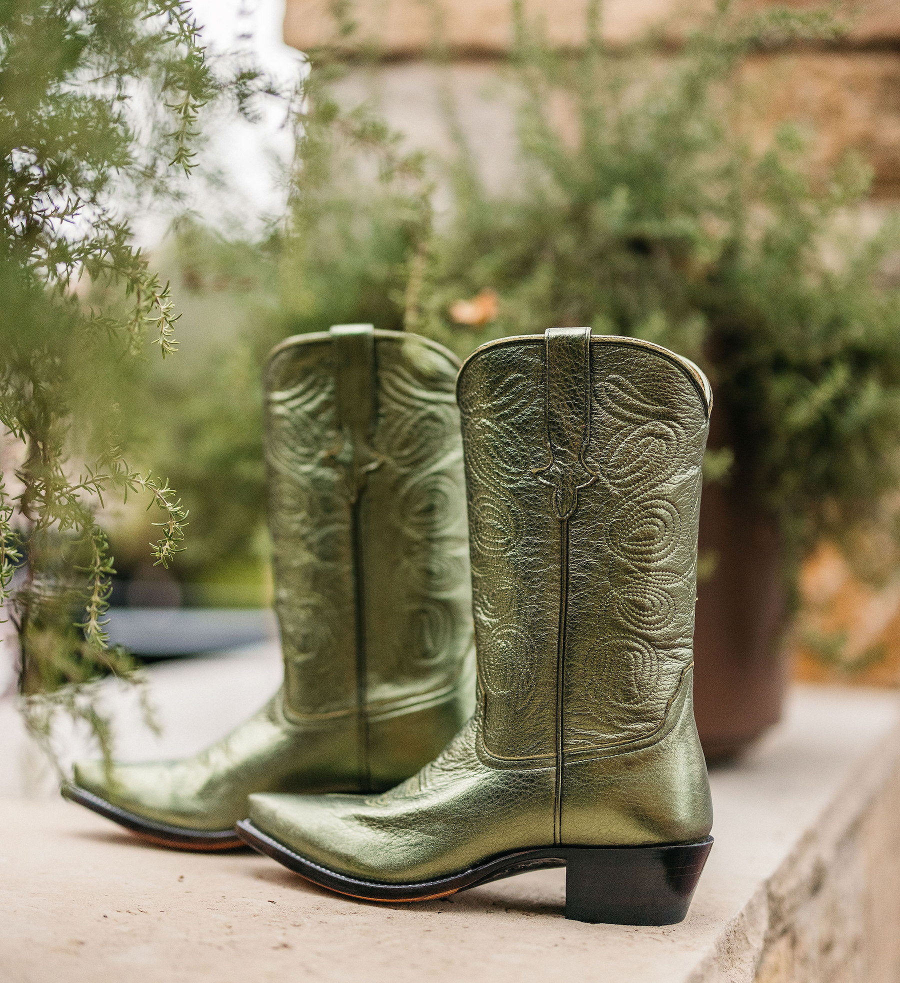Green cowboy 2025 boots womens