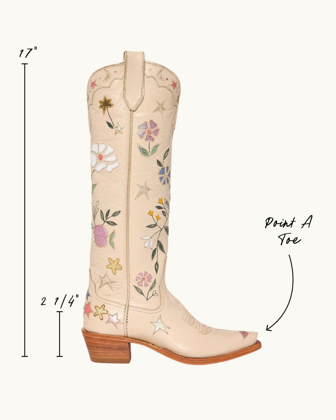 Paisano - Creme - Tall | Luxury Fashion Women's Cowboy Boot | Miron Crosby