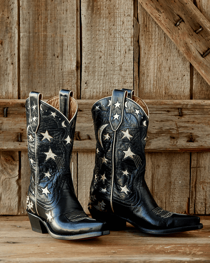 Rush Black Pale Gold Luxury Fashion Women s Cowboy Boots Miron Crosby