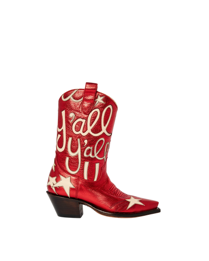 Sophie Metallic Red Luxury Fashion Cowboy Boots | Miron Crosby