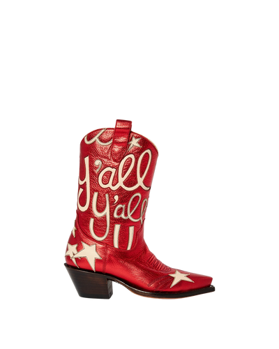 Sophie Metallic Red Luxury Fashion Cowboy Boots | Miron Crosby