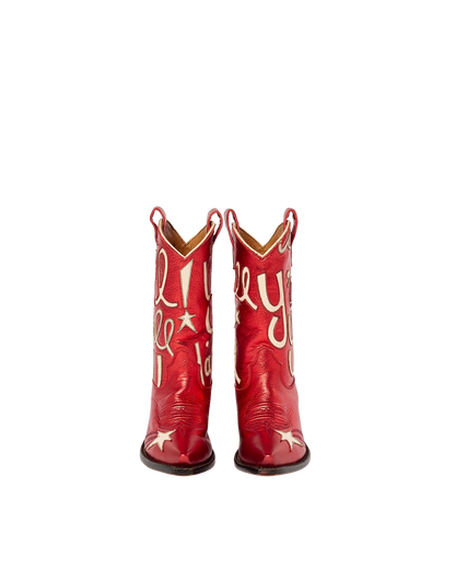 Sophie Metallic Red Luxury Fashion Cowboy Boots | Miron Crosby