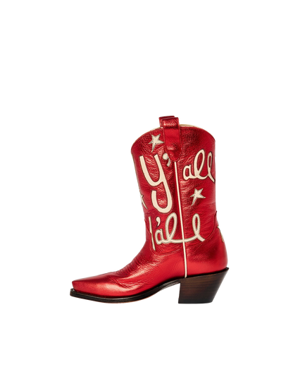 Sophie Metallic Red Luxury Fashion Cowboy Boots | Miron Crosby