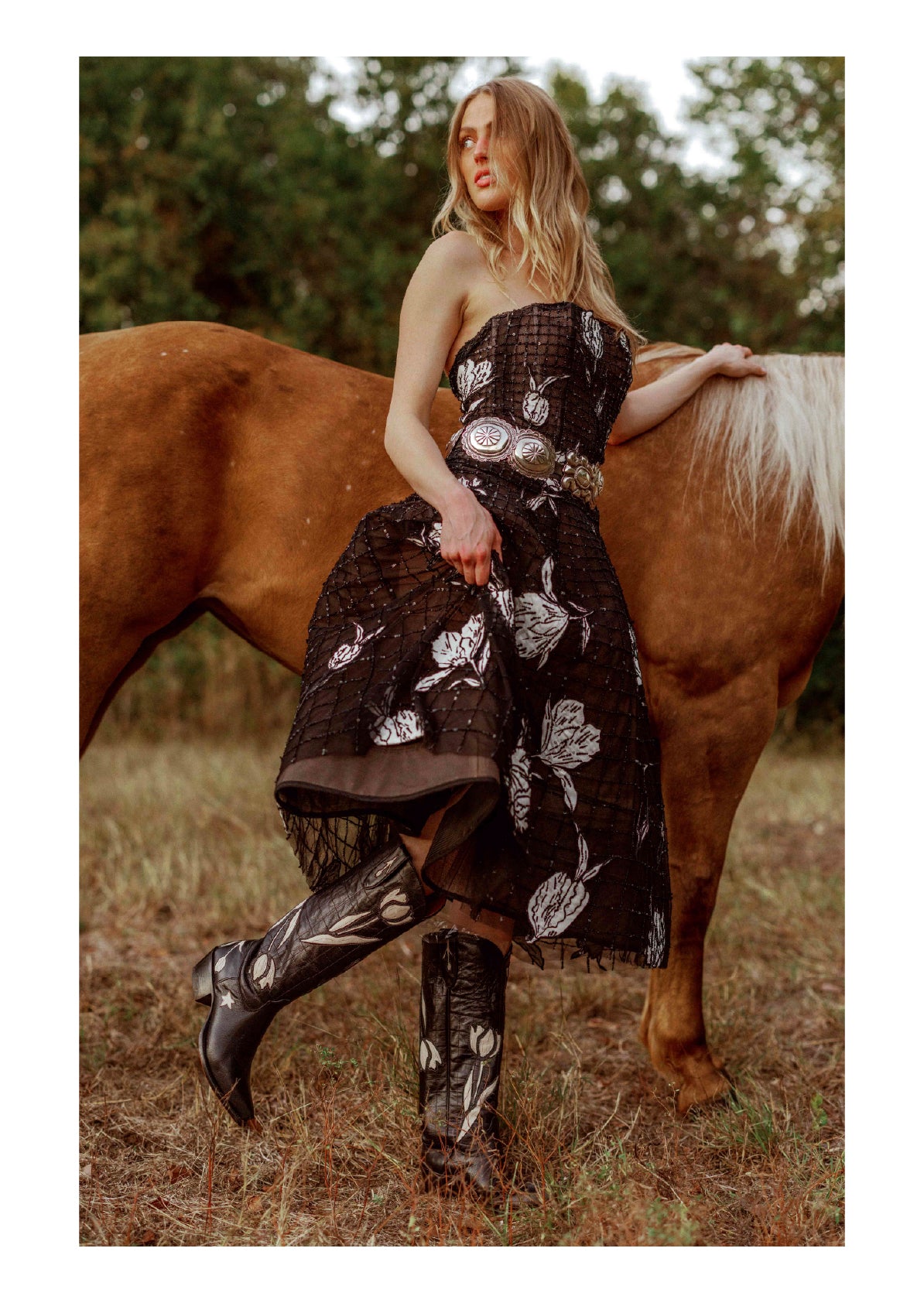 Whitney - Noir | Luxury Fashion Women's Cowboy Boot | Miron Crosby