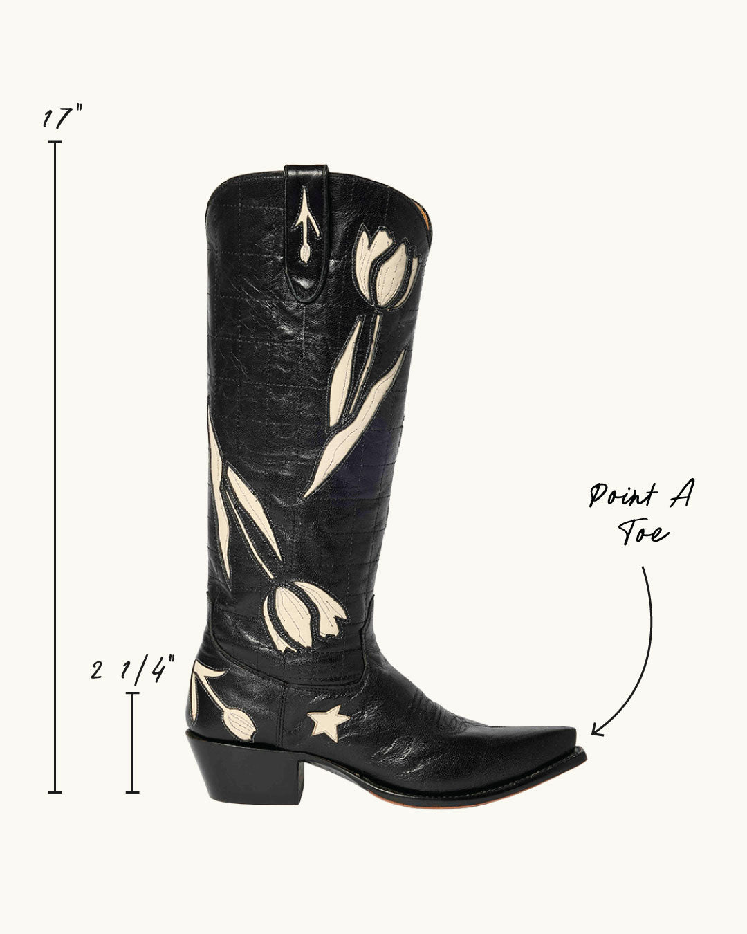 Whitney Noir | Luxury Fashion Women's Cowboy Boot | Miron Crosby