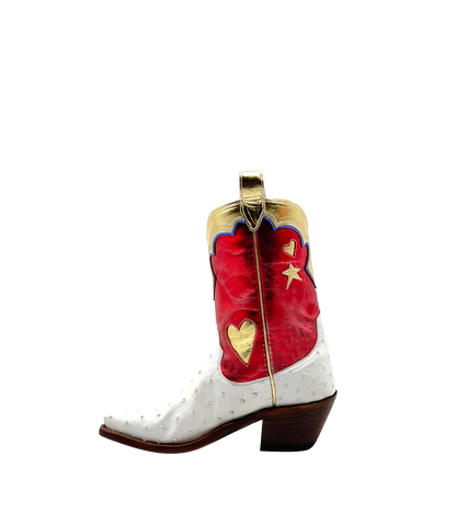 Red white and 2025 blue cowboy boots womens