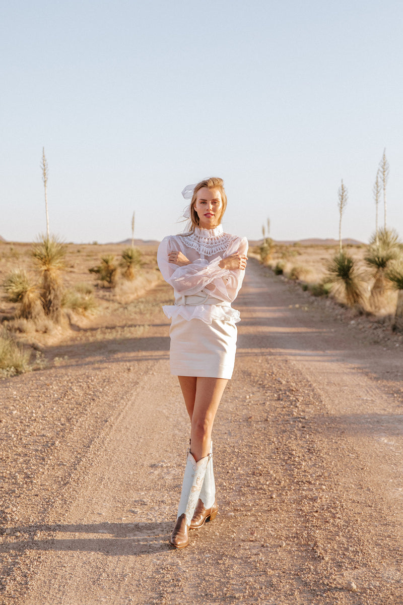 The Wedding Boot - Powder Blue | Women’s Tall Cowgirl Boot | Miron Crosby